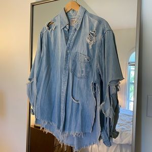 First of a Kind One Size Denim Shacket